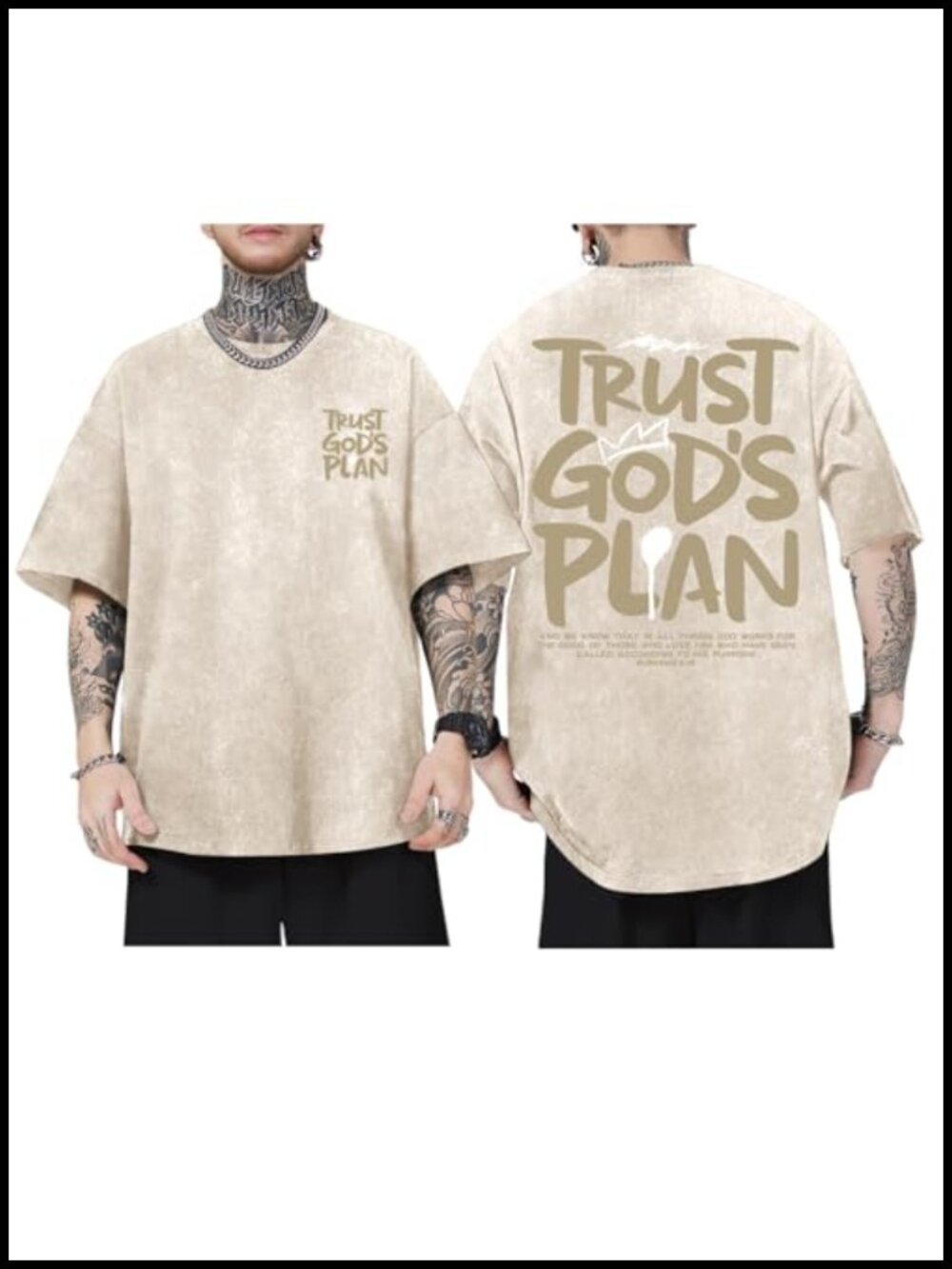 Oversized Christian Graphic T-Shirt Cotton Crew Neck Short Sleeve